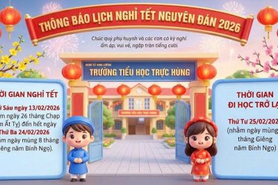 TRƯỜNG TIỂU HỌC TRỰC HÙNG SƠ KẾT HỌC KỲ I VÀ TRIỂN KHAI LỊCH NGHỈ TẾT NGUYÊN ĐÁN NĂM HỌC 2025 – 2026.